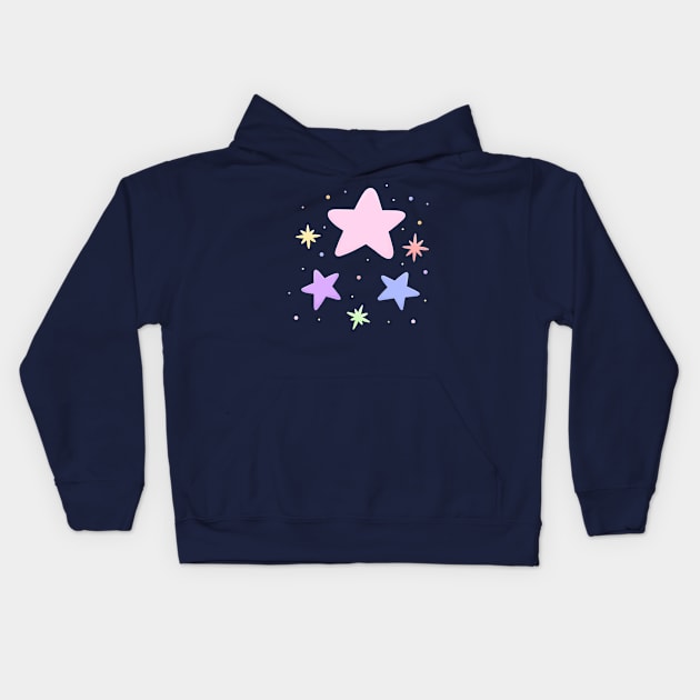 Pastel stars Kids Hoodie by KammyBale